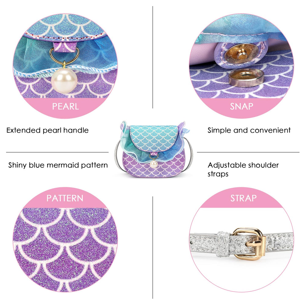 mibasies Mermaid Glitter Material highlights soft, durable fabric.