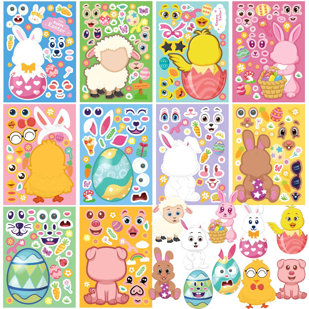 Mibor Easter stickers cover image for kids' crafts and party favors.