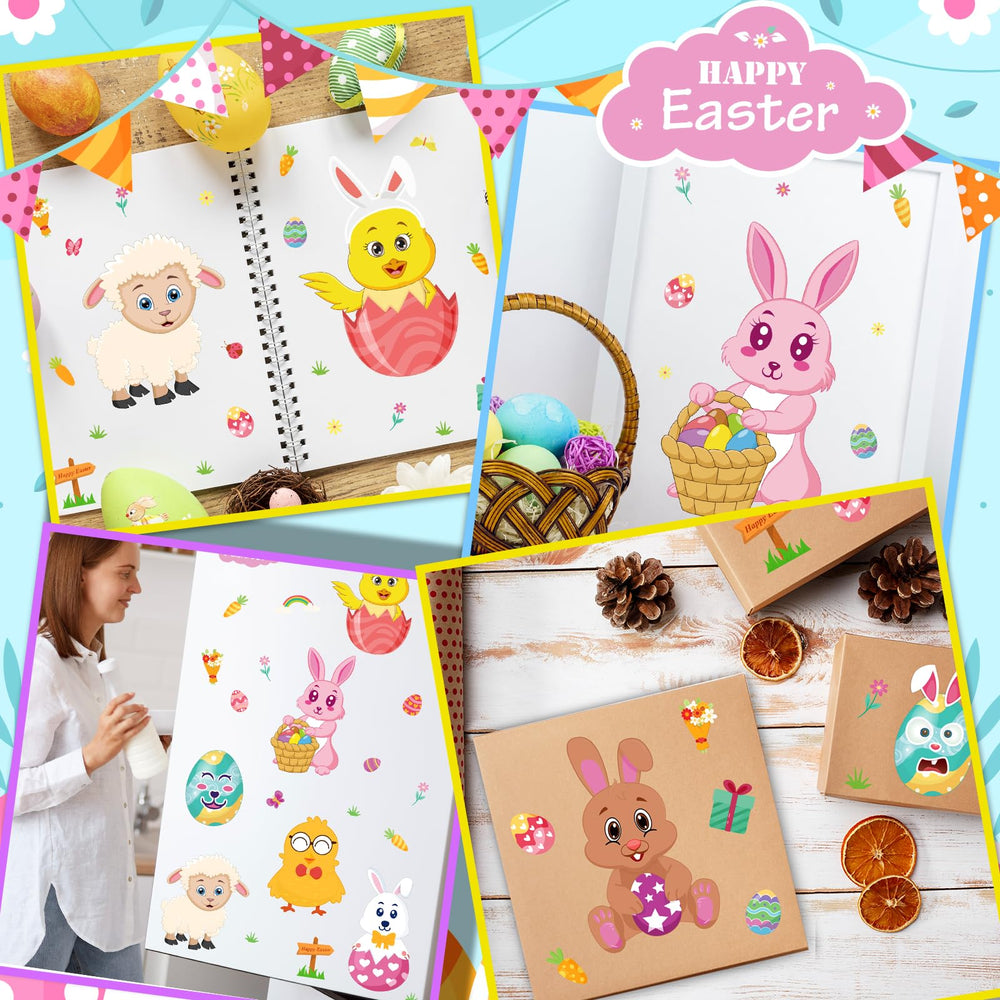 Mibor Easter stickers eggs designs for jars, boxes, and crafts.