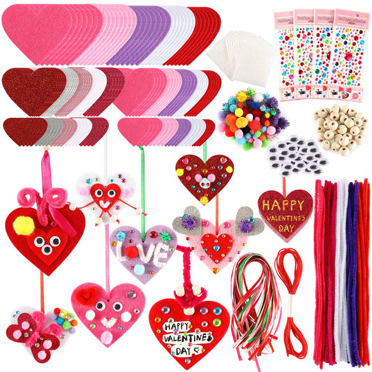 Mibor valentines heart craft kit spread, ideal for planning classroom projects.