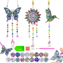 Micaracy Diamond Art Kit wind chime kit with shimmering rainbow reflections.