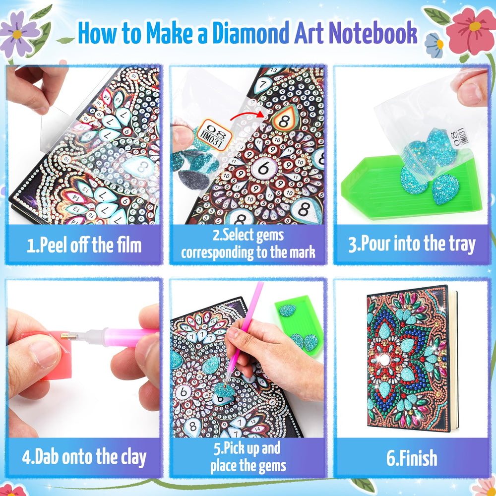 Micaracy diamond painting gems arranged to form a sparkling mandala