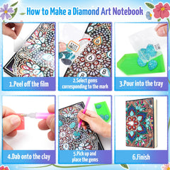 Micaracy diamond painting gems arranged to form a sparkling mandala