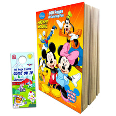 Disney Mickey Mouse coloring book cover with bright scenes for creative play