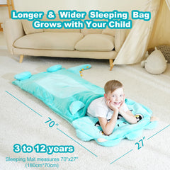 Micling soft plush fabric kid sleeping bag offers comfortable, breathable lining.