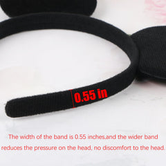 MIDELONG mouse ears headband black with durable design for hours of wear