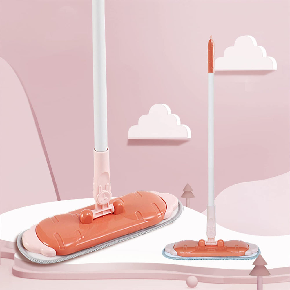 Midoneat pink dustpan brush set encourages kids to tidy up after pretend meals.