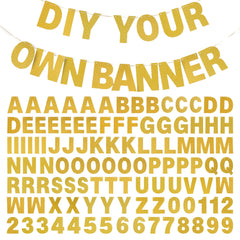 mifengda gold glitter letters banner kit assembled for a festive display