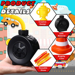 Mifoci construction cone cups with orange straw perfect for themed party games