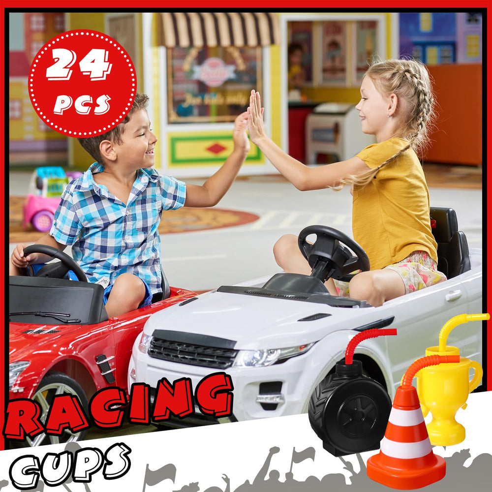 Mifoci truck tire cups with red straw suitable for drink stations