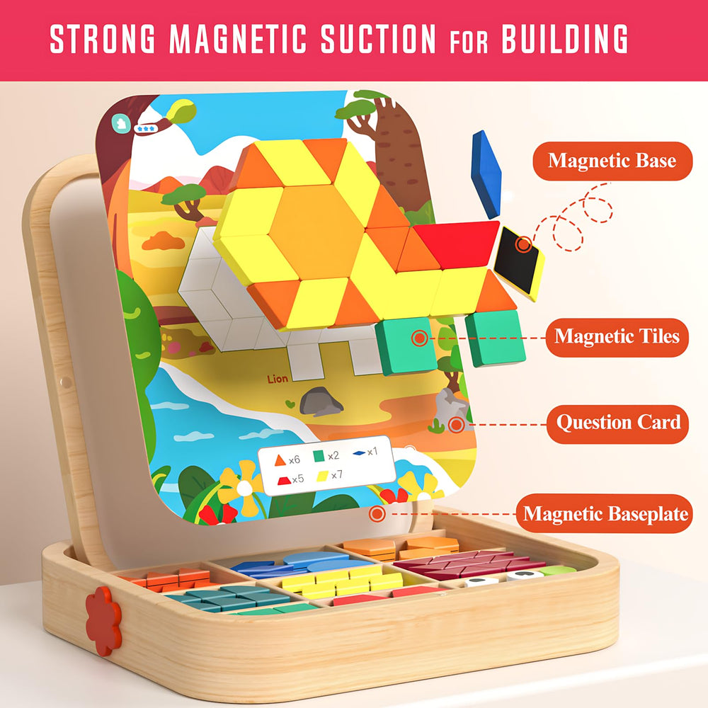 Migargle family-friendly tangram play promotes shared learning and conversation.