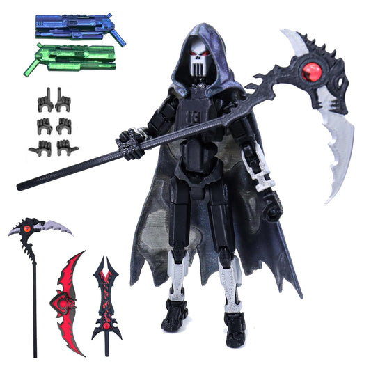 Migess T13 figure with blue-green double guns enabling dynamic storytelling.
