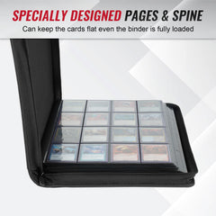 Migitec 16-pocket binder side-loading pages facilitate easy insertion and secure storage.