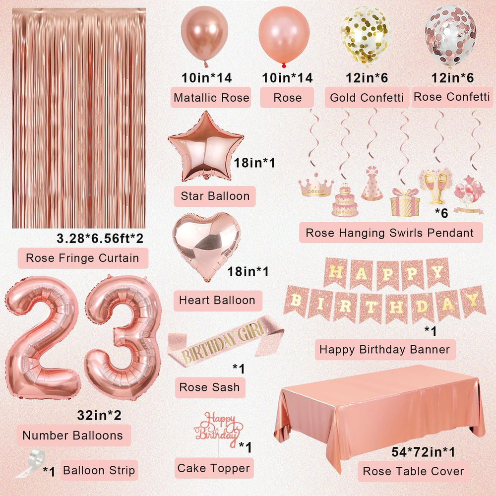 Miidenks rose gold 23rd birthday number balloons for a focal photo moment