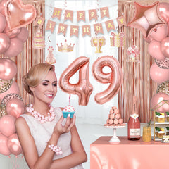 Miidenks metallic rose gold latex balloons provide durable party decor.