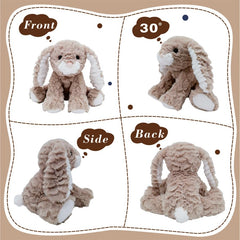 Mikee Fluffie Bunny is machine washable for easy care after playtime.