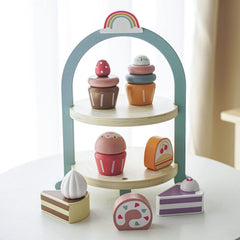 MIKNEKE assorted cupcakes and cakes wooden toys ideal for imaginative play