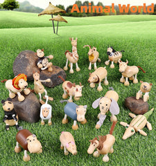 MIKNEKE six-pack wooden animals for versatile home learning