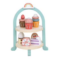 MIKNEKE wooden dessert cake play set for tea party pretend play with kids