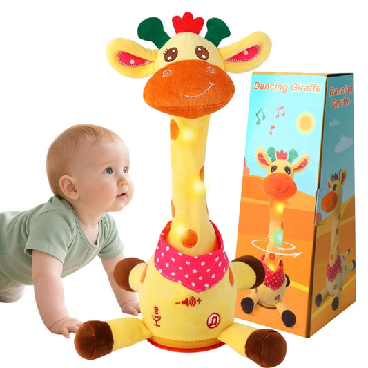 MILEGI dancing talking giraffe toy dances and lights up to engage baby during playtime