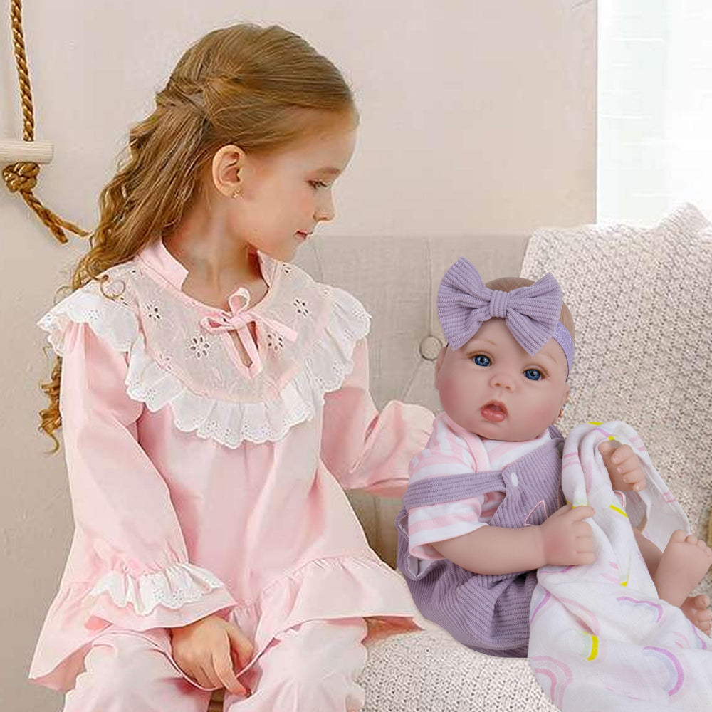 Milidool doll with long rooted lashes for gentle, nurturing play