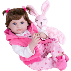 Milidool lifelike doll face closeup with gentle expression for realistic pretend play
