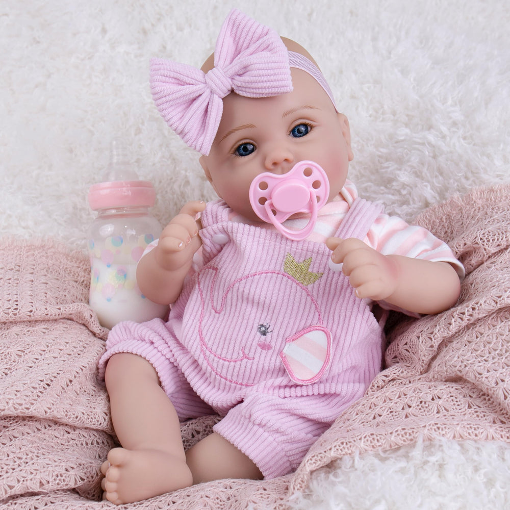 Milidool lifelike doll hand-rooted eyelashes enhance authentic look during pretend play