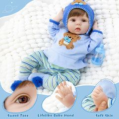 Milidool doll wearing newborn-size clothes demonstrates sizing compatibility