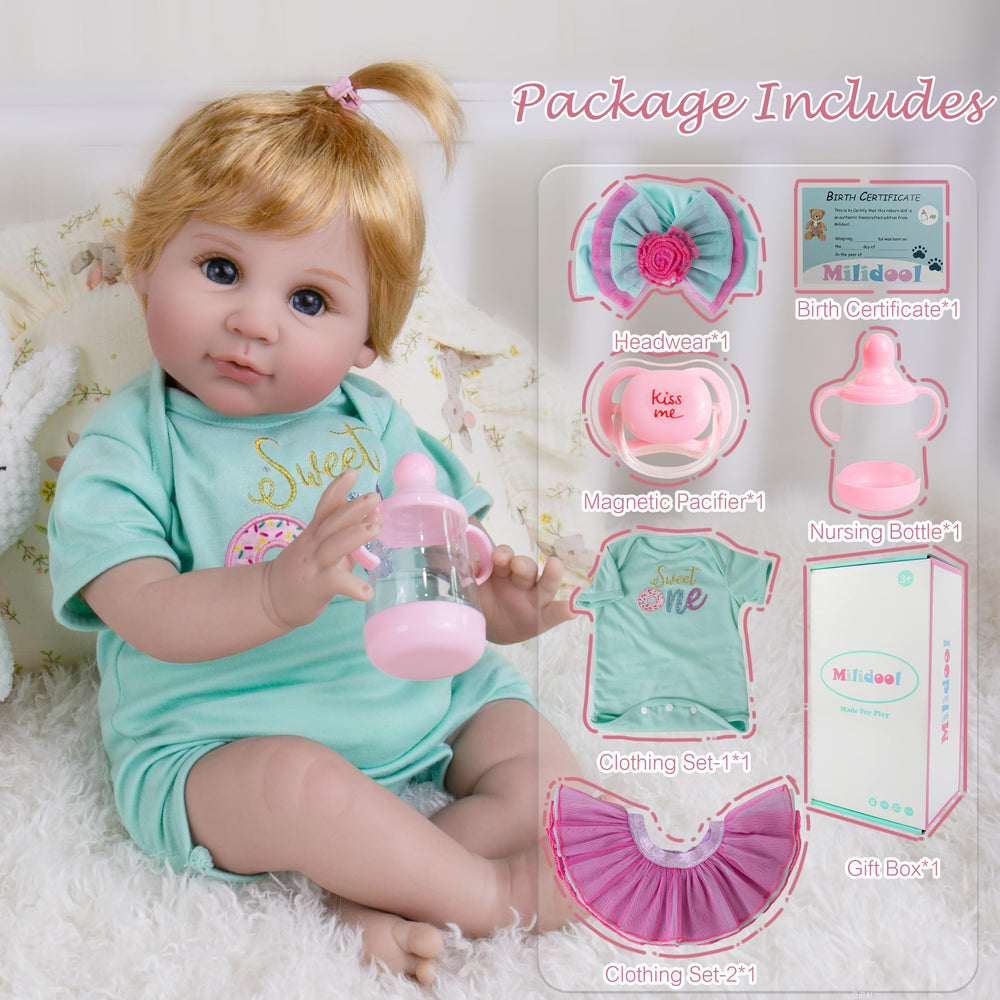 Milidool magnetic pacifier accessory supports soothing role-play moments.