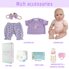 Milidool poseable vinyl limbs enable natural baby poses for nurturing play.