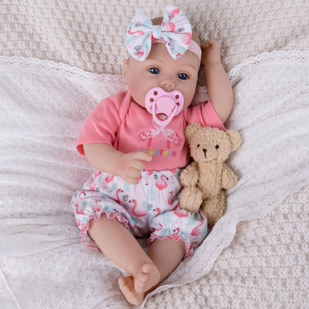 Milidool Realistic Reborn Baby Doll Girl, soft-body close-up for cozy cuddling.