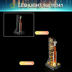 Mililier LED light kit for Lego 10341 Artemis, wiring hidden for clean, clutter-free display.