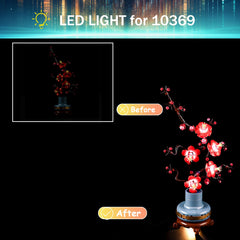 Mililier Plum Blossom LED kit, close-up, wires hidden for a clean look.