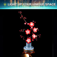 Mililier Plum Blossom LED kit, side view, provides subtle illumination for depth.