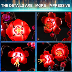 Mililier Plum Blossom LED kit, USB power setup, convenient plug-in option.