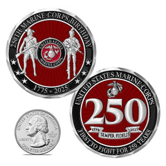 Military Gift Shop USMC 250th coin SDVOSB owned production supports families.