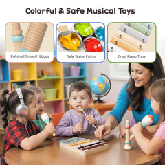 Miljgte boho xylophone for toddlers with gentle, musical tones.