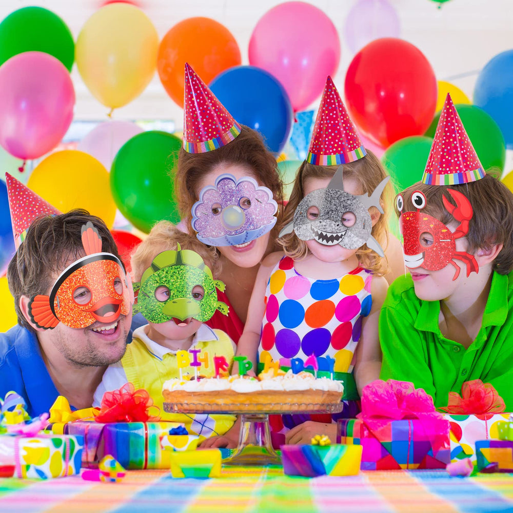 Minatee masks inspire wall decor with DIY party ideas.