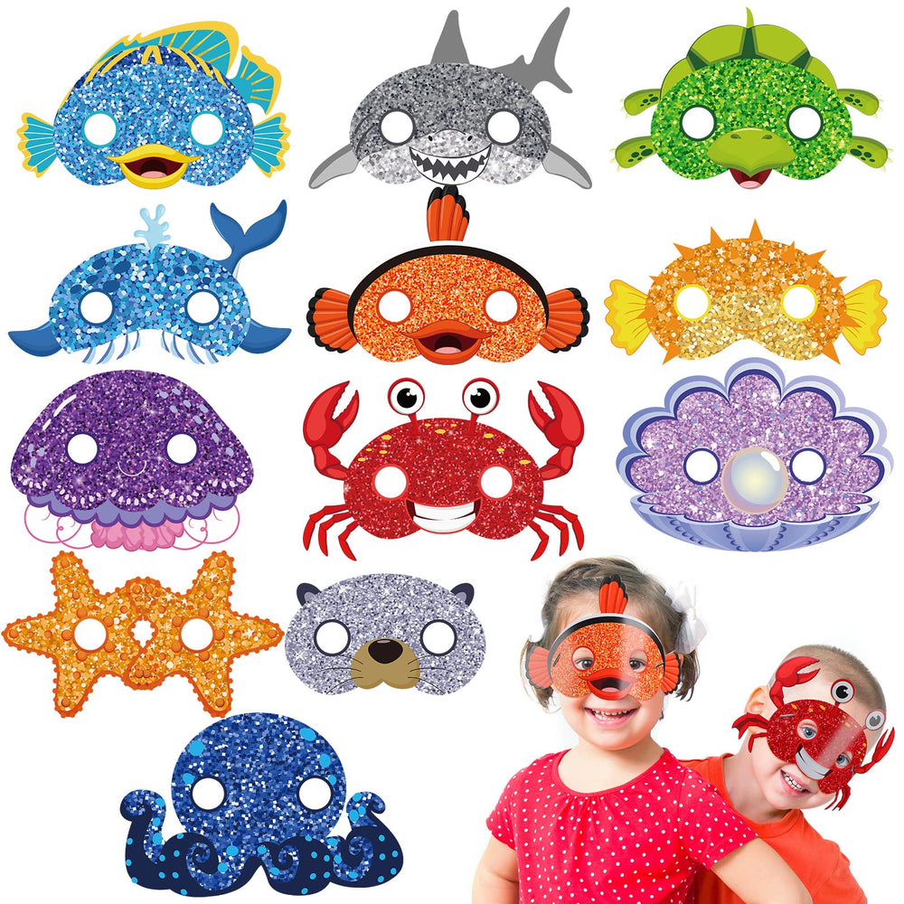 Minatee under the sea masks 24-pack in varied styles for playful kids' parties.