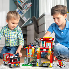 MindBox City Fire Rescue building set: after-build display piece sparks imagination in bedrooms.