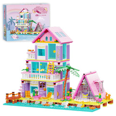 MindBox Girl Beach House with 3 floors and LED lighting for cozy evenings.