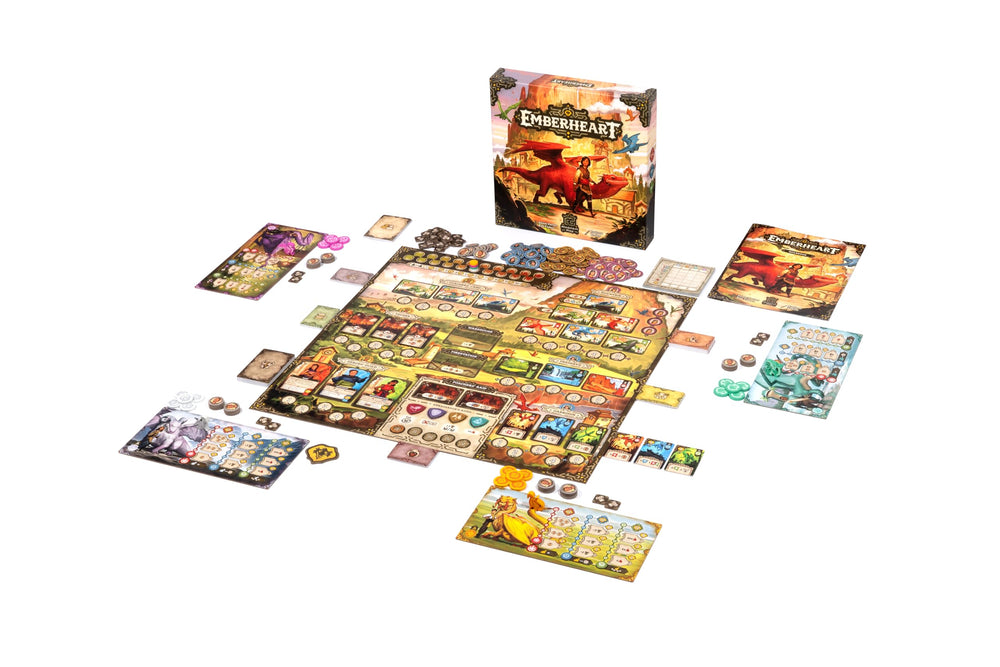 Mindclash Emberheart board and counters display strategic options for 2-4 players.