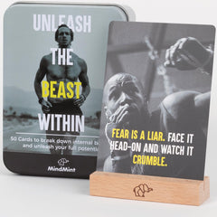 MindMint motivational cards in a tin box inspire daily focus and resilience.