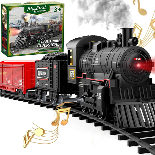MindPal Train Set locomotive front view for immersive under-tree play.