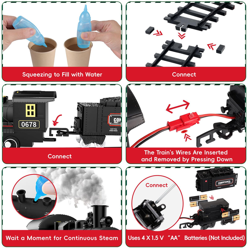 MindPal Train Set straight tracks simplify assembly and stable configurations.