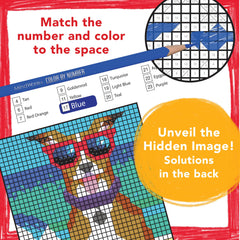MindWare Color by Number Mystery Mosaics 14 artwork reveals surprise as you color