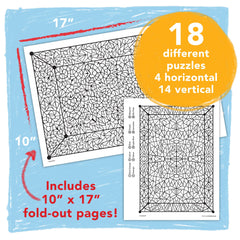 This MindWare book features vibrant mosaic illustrations for creative coloring