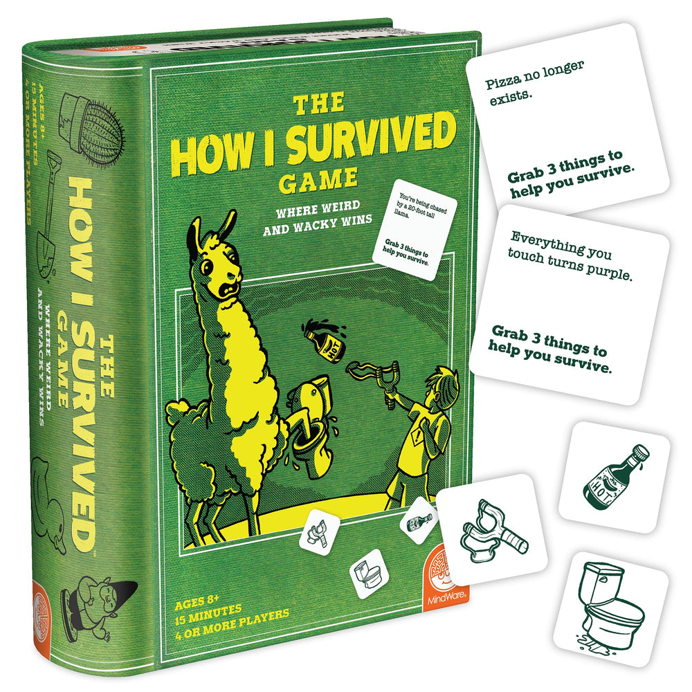 MindWare How I Survived card game box front, inviting family fun and quick setup.