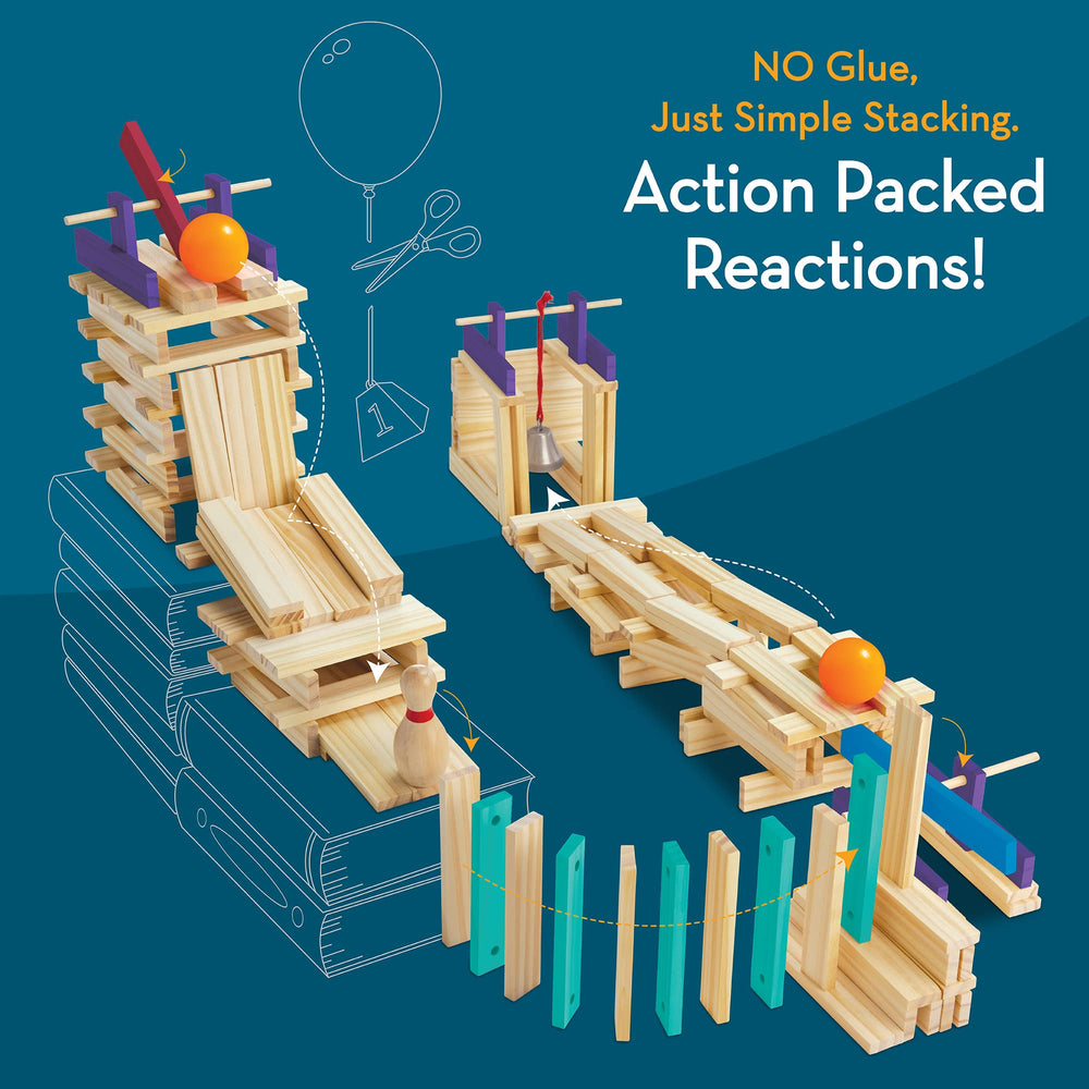 MindWare KEVA bell and string adding interactive milestones to builds.