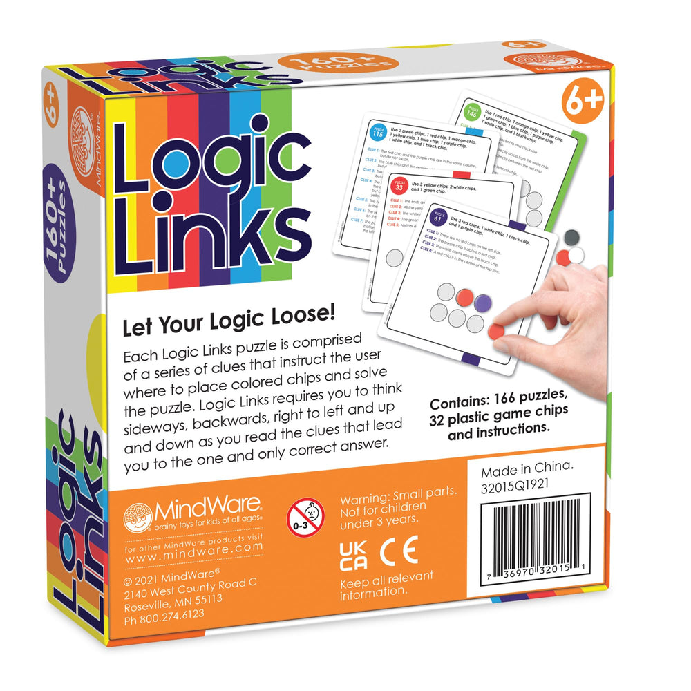 MindWare Logic Links 32 chips included for versatile puzzle setup